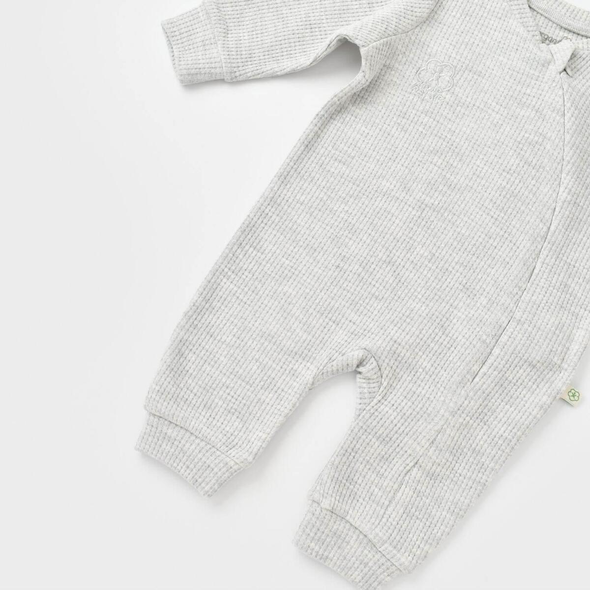 Bibaby Organik Tulum Fermuarlı Nature In Waffle Gri Melanj