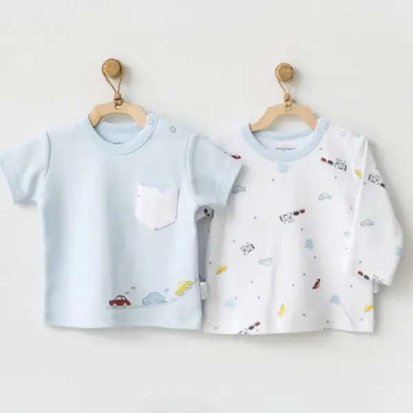 Andy Wawa T-Shirt 2li Chu Chu Train Mavi