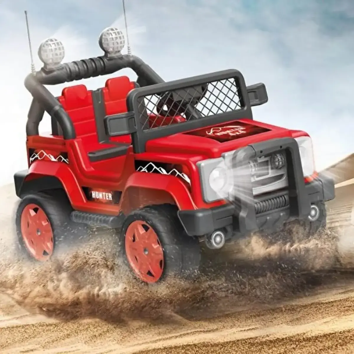 Dolu Hunter Akülü Araba Jeep Uzaktan Kumandalı Kırmızı 12 Volt
