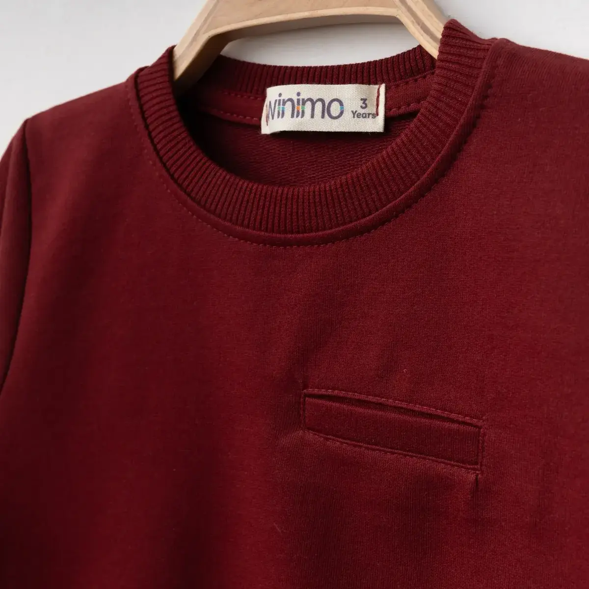 Winimo Sweatshirt Parçalı Basic Bordo