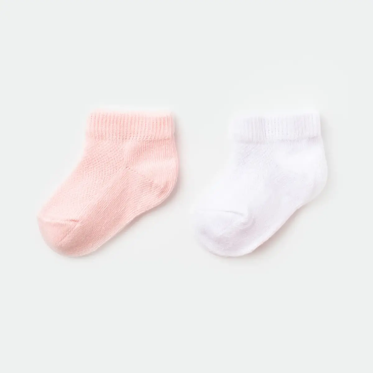 Bibaby Organik Çorap Soket 2li Summer Pembe - Beyaz Bibaby Organik Çorap Soket 2li Summer Pembe - Beyaz