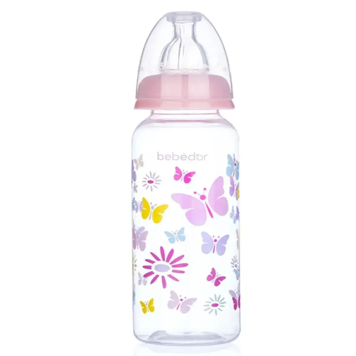 Bebedor Silikon Emzikli Desenli PP Biberon 250 ml 3+ Ay