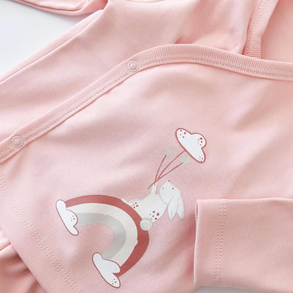 Bibaby Organik Zıbın Takımı 3lü Live Color Rabbit Somon