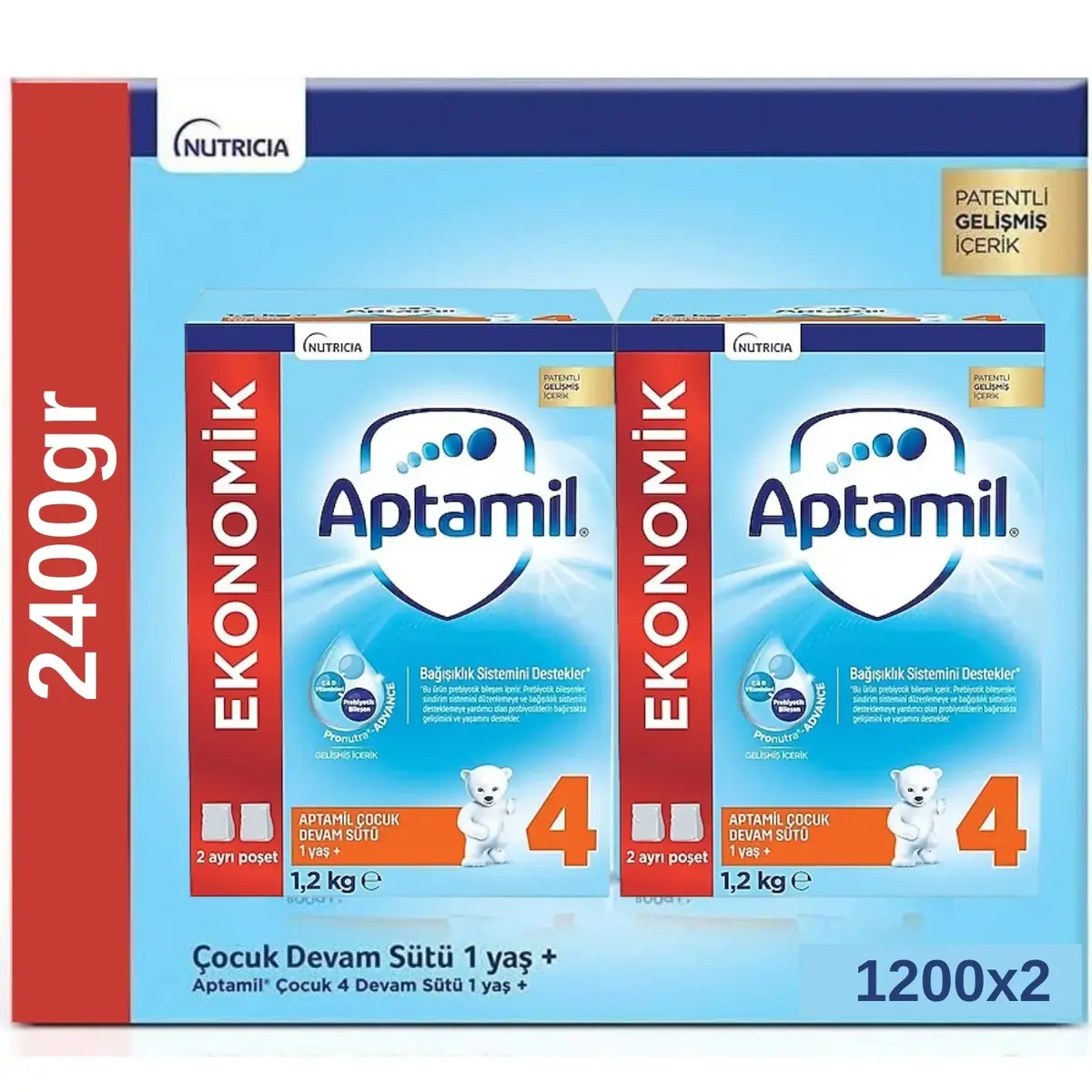 Aptamil 4 Devam Sütü 1200 Gr x2