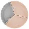 OiOi Puzzle Vakumlu Mama Tabağı Bubble Beige - Powder Grey