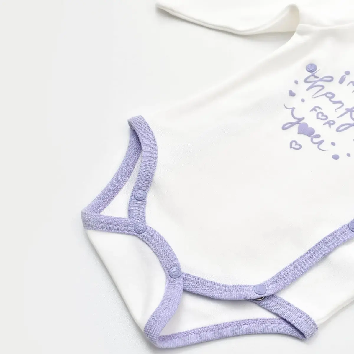 Bibaby Organik Zıbın Takımı Love You Baby Yellow Lavander