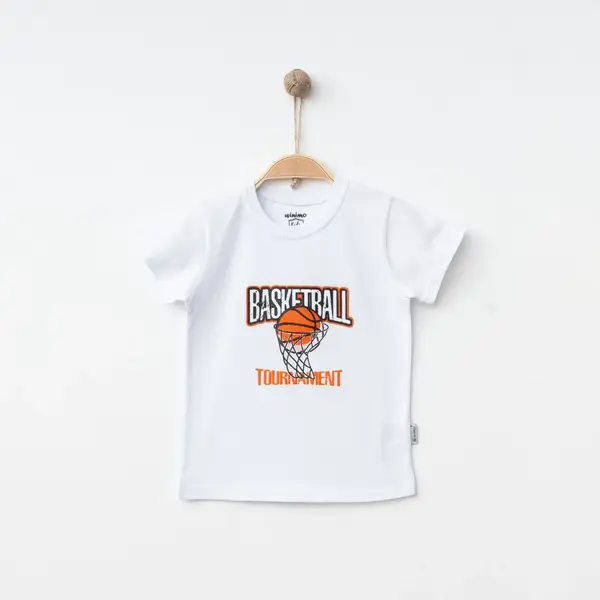 Winimo T-Shirt Basketball Baskılı Beyaz