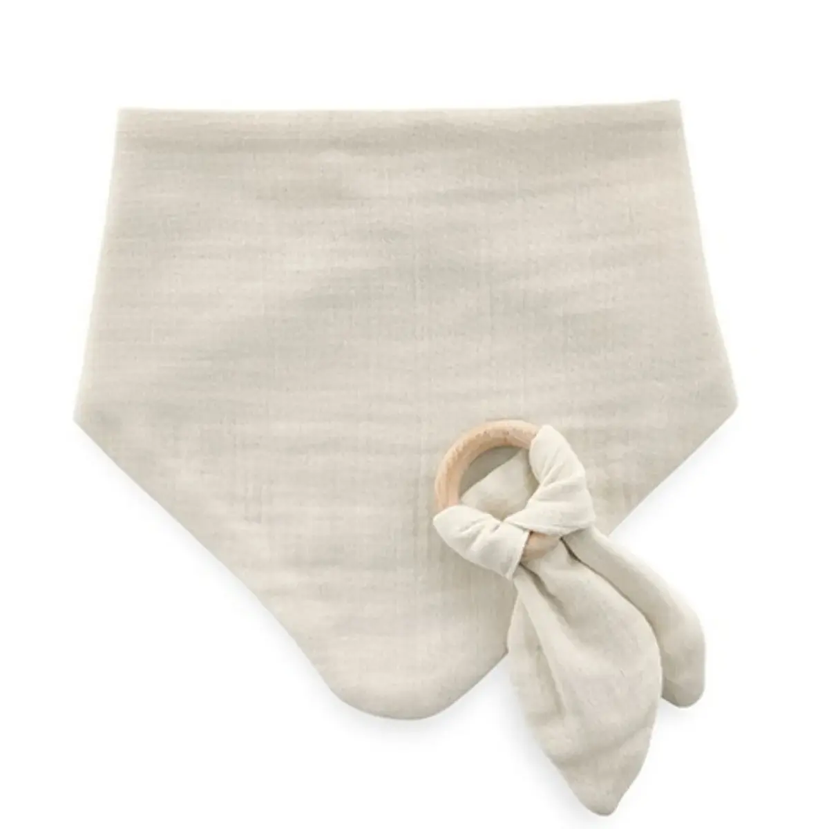 Babyjem Ahşap Diş Kaşıyıcılı Bürümcük Müslin Önlük Ekru Babyjem Ahşap Diş Kaşıyıcılı Bürümcük Müslin Önlük Ekru