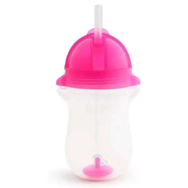 Munchkin Tıklama Kilitli Uçlu Pipetli Alıştırma Bardağı 296 ml Pembe