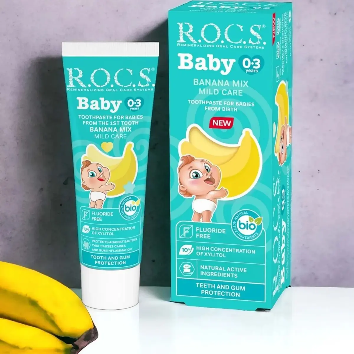 Rocs Baby Diş Macunu Muz Püresi 0-3 Yaş