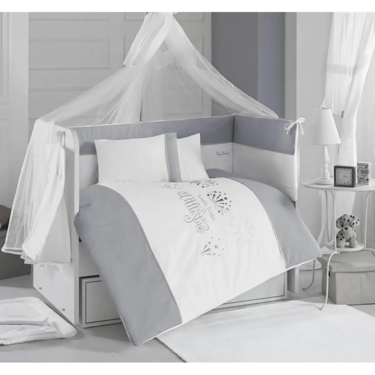 Pierre Cardin Deluxe Little Stars in White Bebek Uyku Seti 80x130