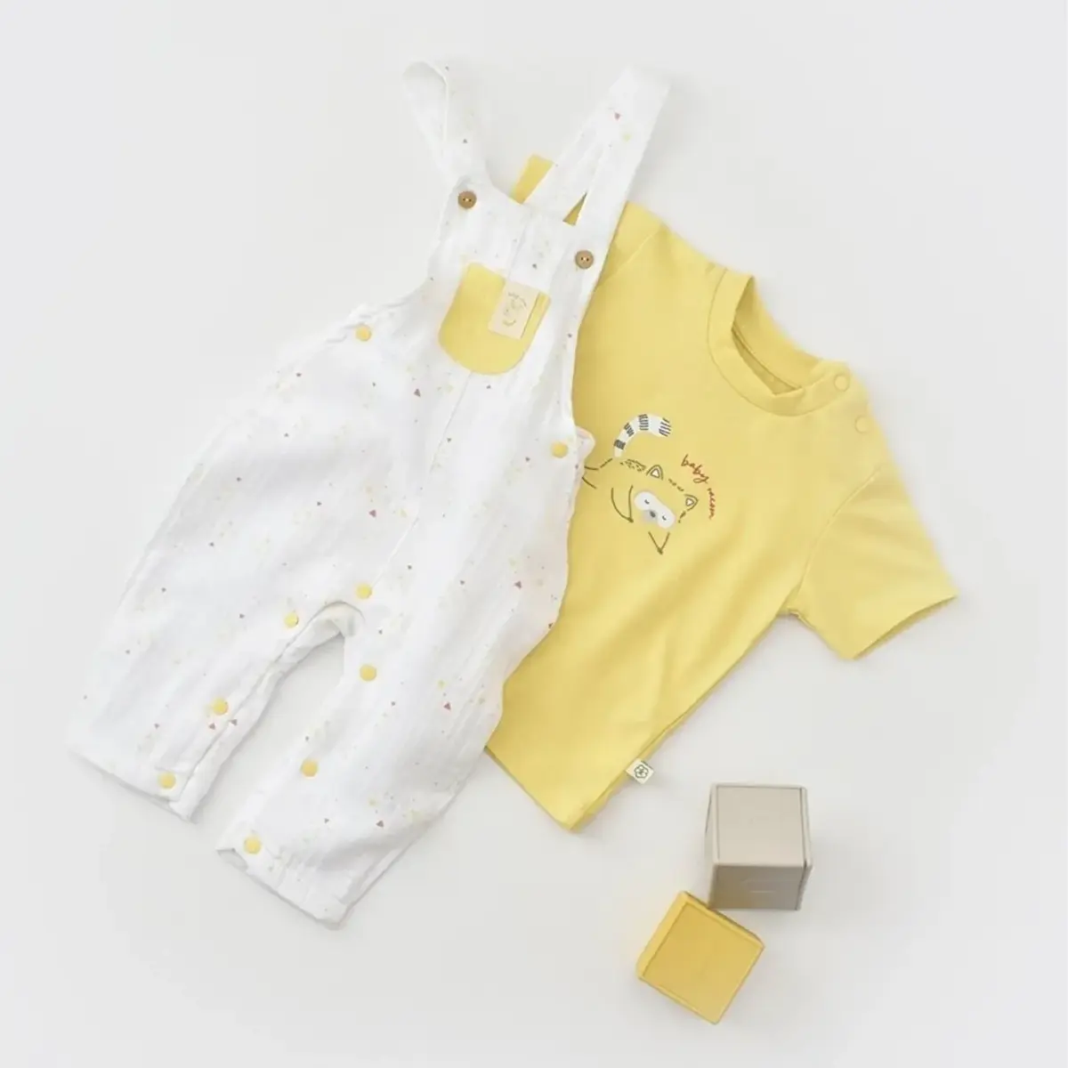 Bibaby Organik Salopet Tulum Baby Racoon Lemon Gross Vanilla Ice