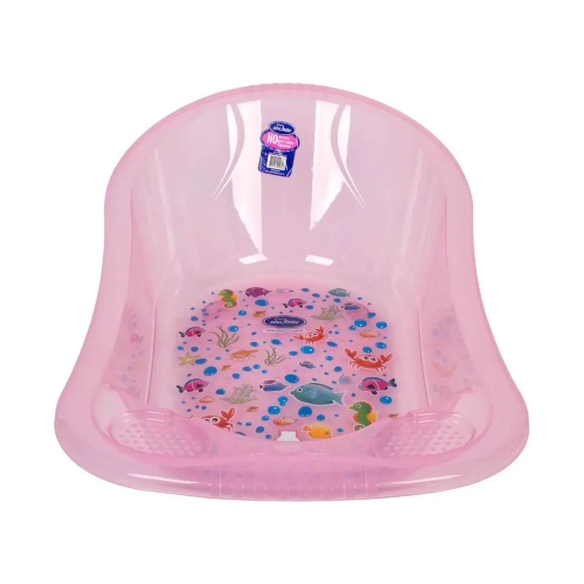 Sevi Bebe Giderli Bebek Banyo Küveti Desenli Şeffaf Pembe (Yeni)