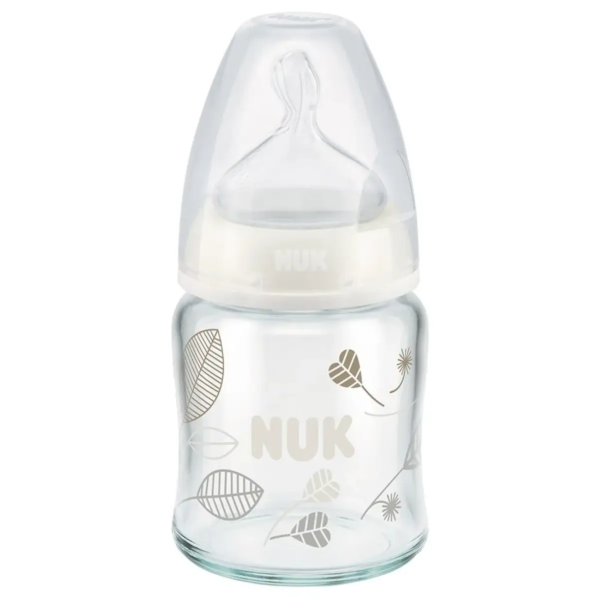 Nuk FC Plus Silikon Emzikli Cam Biberon 120 ml Beyaz
