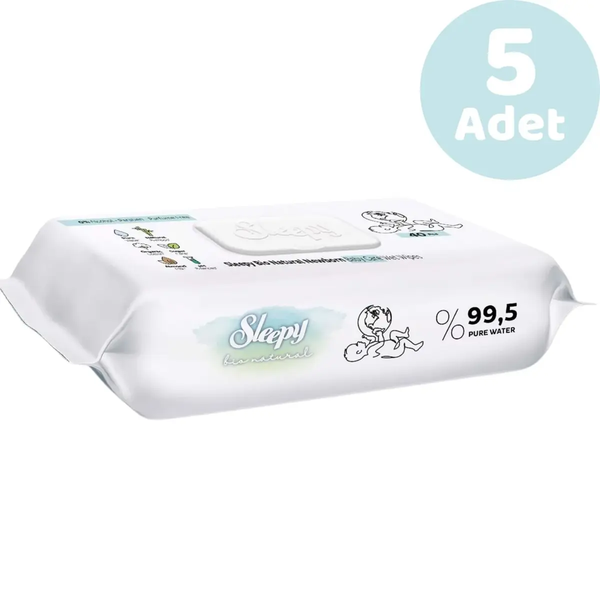 Sleepy Bio Natural Bebek Havlusu 5x40