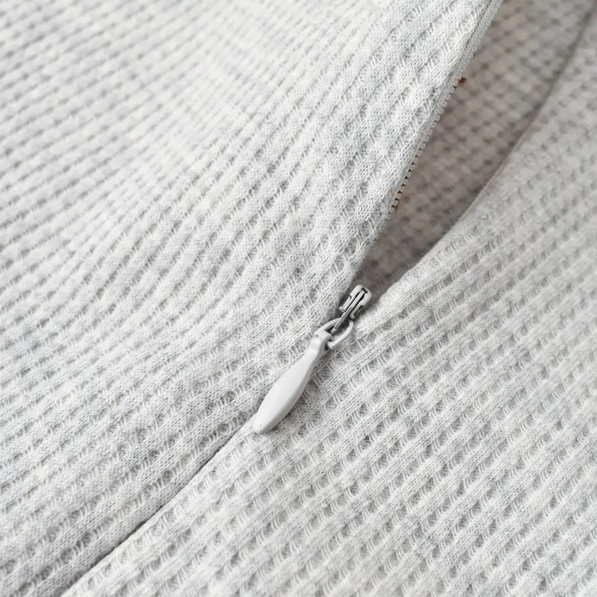 Bibaby Organik Tulum Fermuarlı Nature In Waffle Gri Melanj