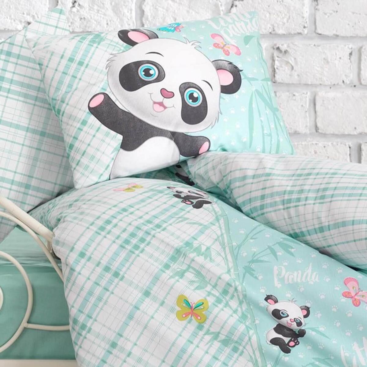 Cottonbox Bebek Nevresim Takımı Panda Mint