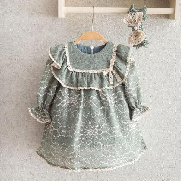 Miomini Elbise Saç Bantlı Triko Kopanakili Yeşil 