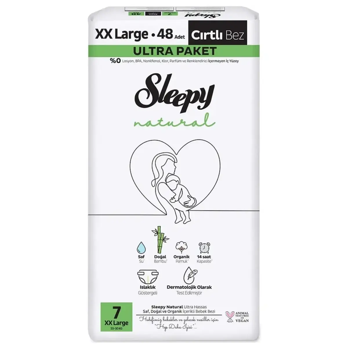 Sleepy Bebek Bezi Natural XXL 7 Numara 48li Ultra Fırsat Paket