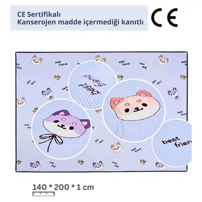 Coolmats Sevimli Kotik-Tırmanışçı Dostlar Oyun Halısı 140x200x1