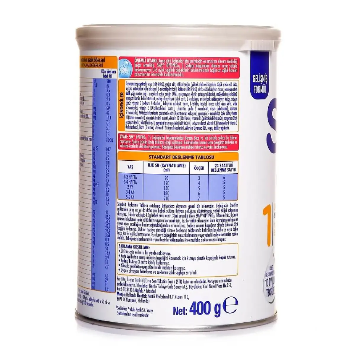 Sma OptiPro Probiyotik 1 Biberon Maması 400 gr 0-6 Ay