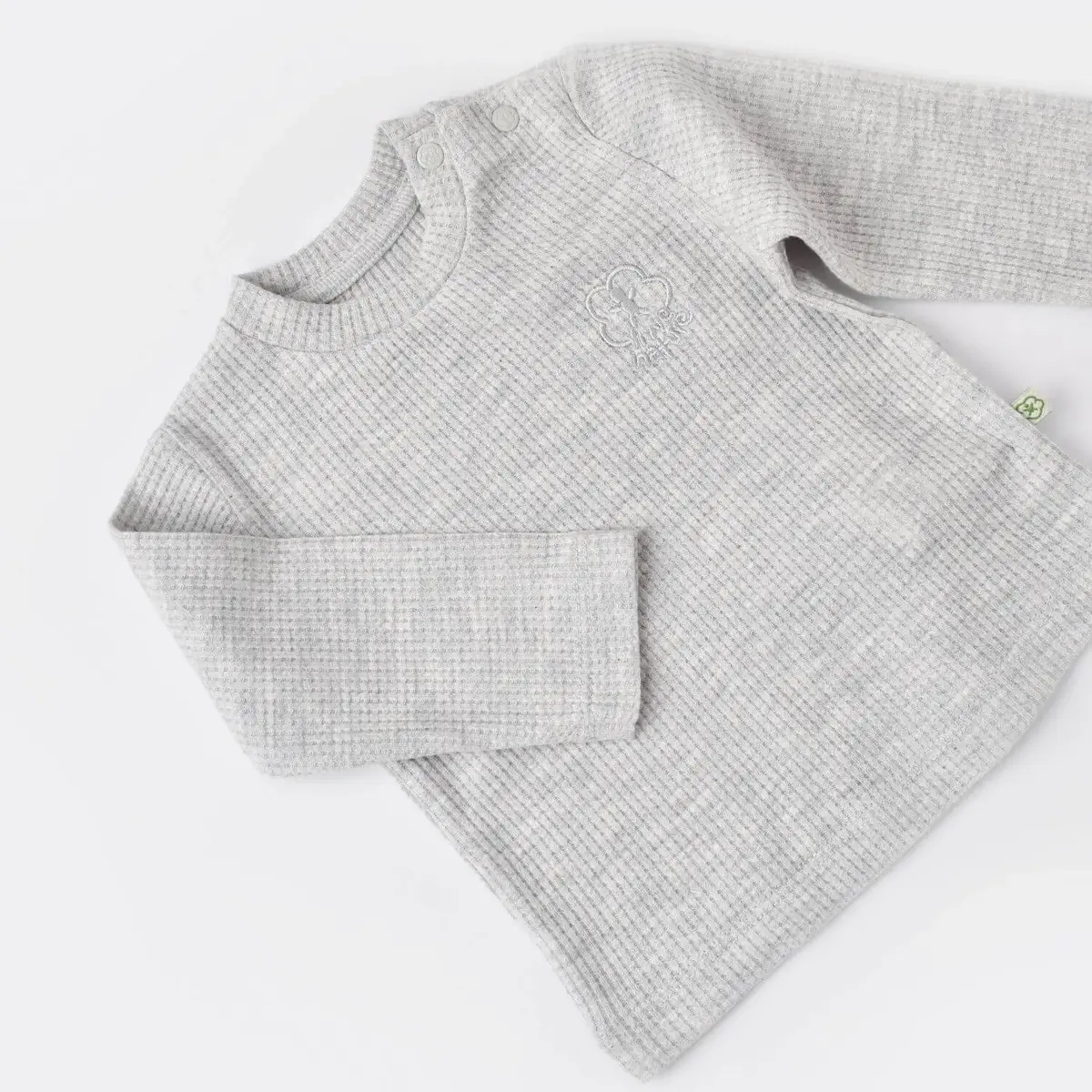 Bibaby Organik 2li Takım Nature In Waffle Gri Melanj