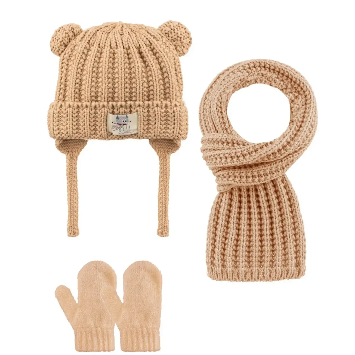 Kitti Eldiven Atkı Bere Takım 0-18 Ay Bej Asortili