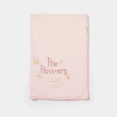 Bibaby Organik Battaniye The Flowers Ekru - Pembe