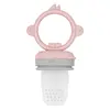 OiOi Silikon Püre Sebze ve Meyve Emziği 6+ Ay Pinky Pink - Powder Grey