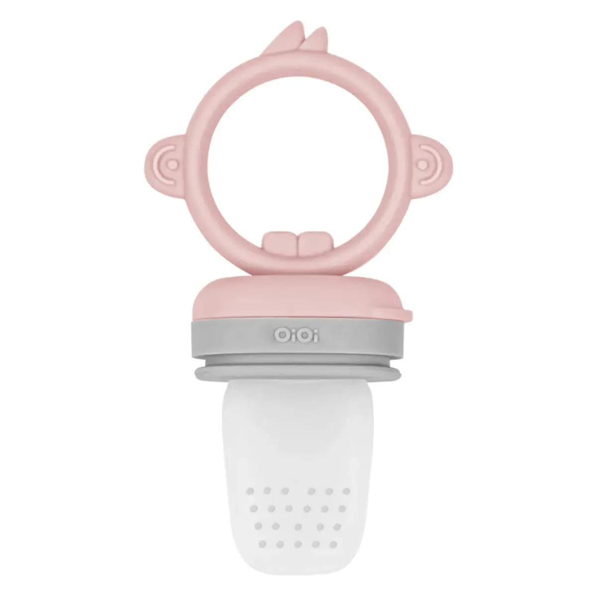 OiOi Silikon Püre Sebze ve Meyve Emziği 6+ Ay Pinky Pink - Powder Grey