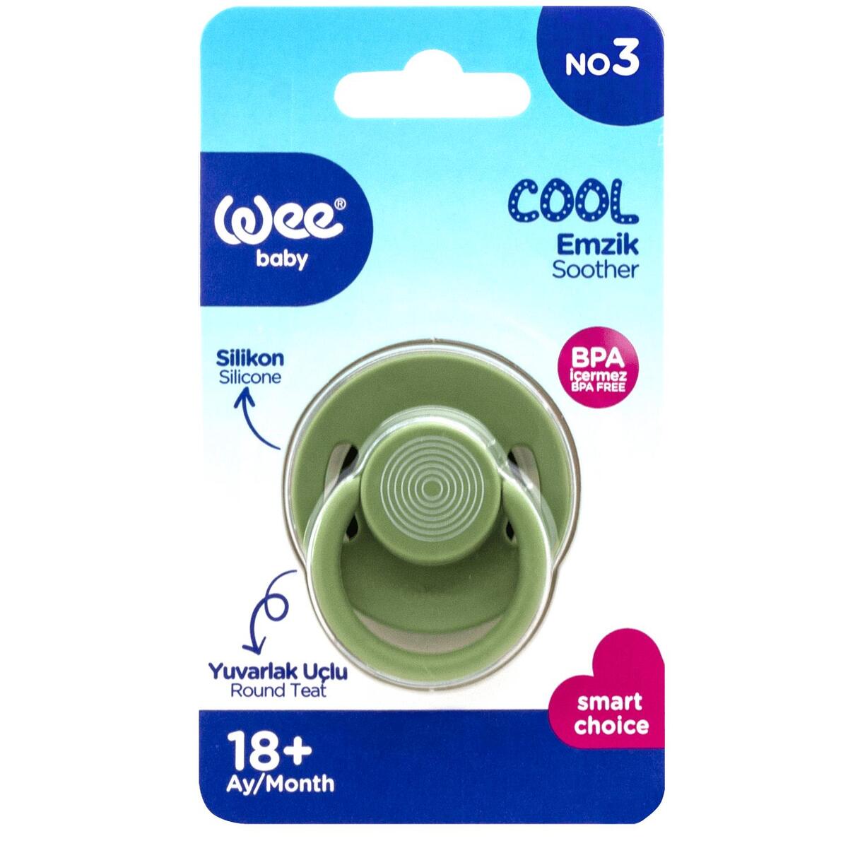 Wee Baby Cool Yuvarlak Uçlu Silikon Emzik No:3 18+ Ay