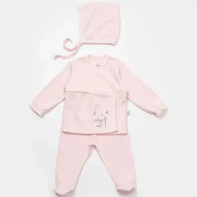 Bibaby Külot 3lü Canvas Flowers Girl Baby Pembe