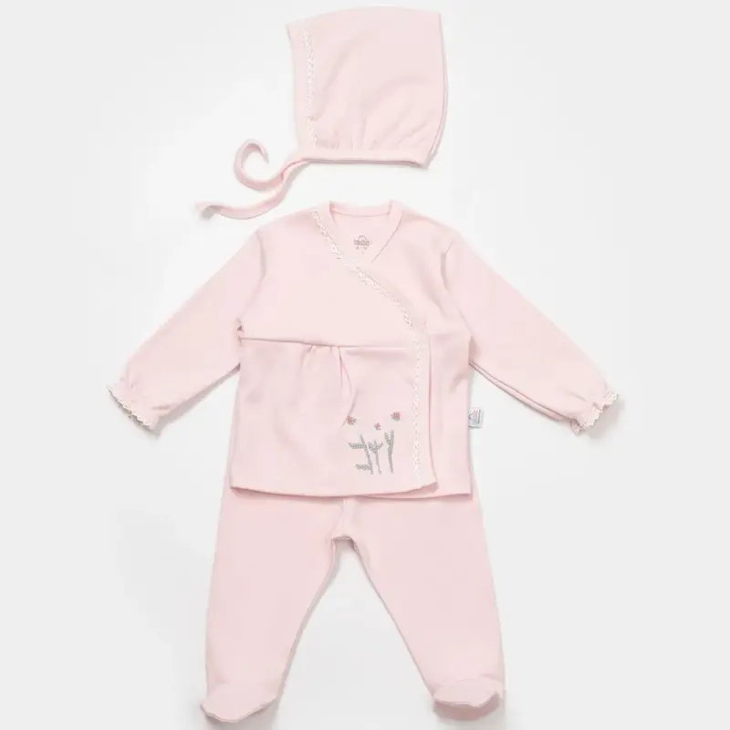 Bibaby Külot 3lü Canvas Flowers Girl Baby Pembe