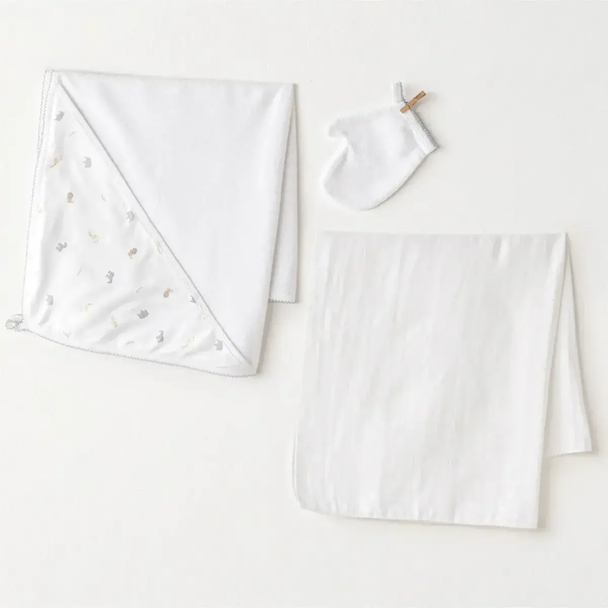 Andy Wawa Havlu Takımı 3lü Müslin Little King Beyaz