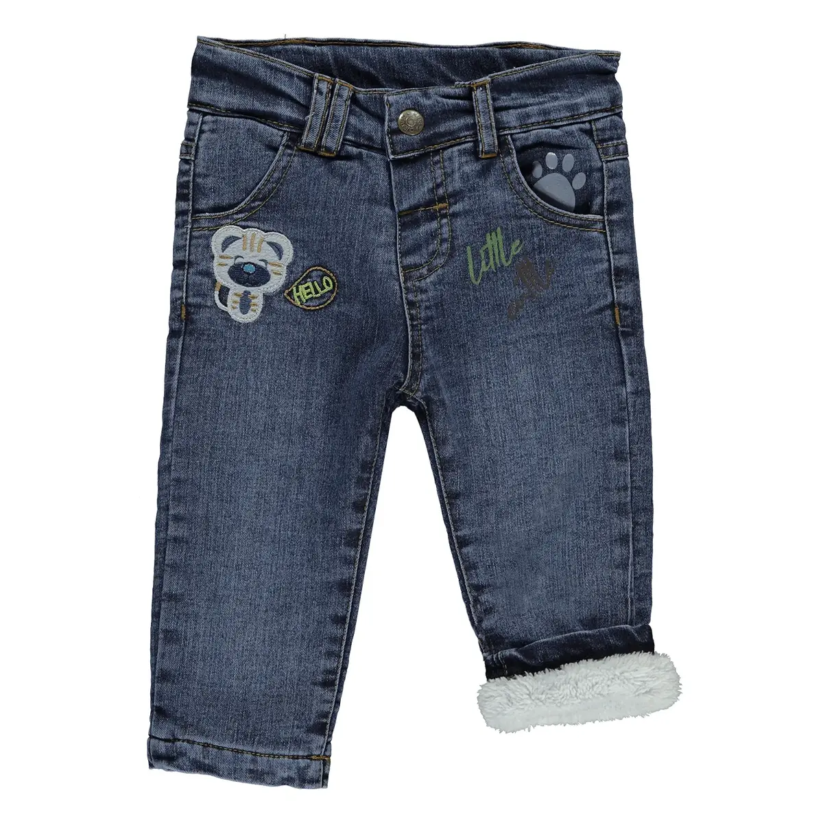 Overdo Pantolon Welsoftlu Koala Nakışlı Kot Kot