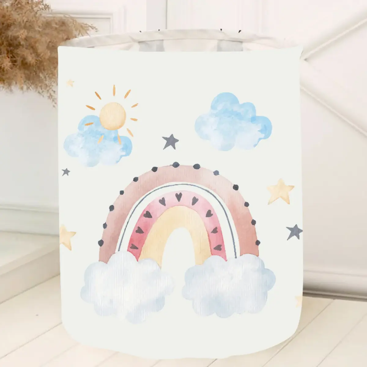 Momys Care Masalsı Gökkuşağı Çok Amaçlı Oyuncak Saklama Kutusu 30x50 Cm