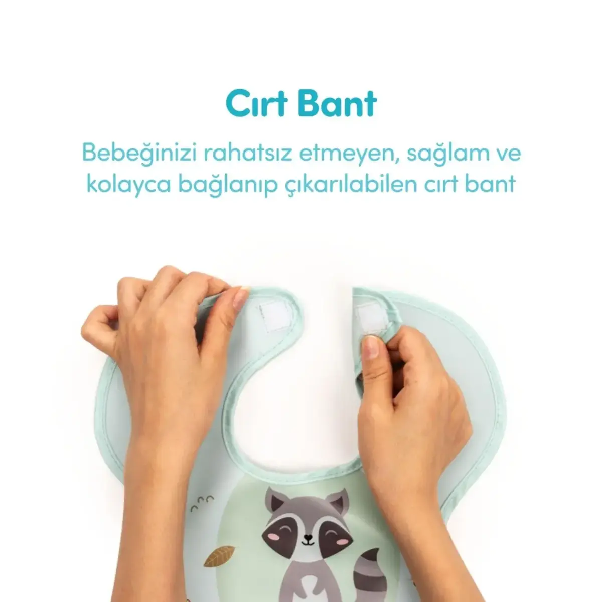 Sevi Bebe Cırtlı Muşamba Önlük Rakun