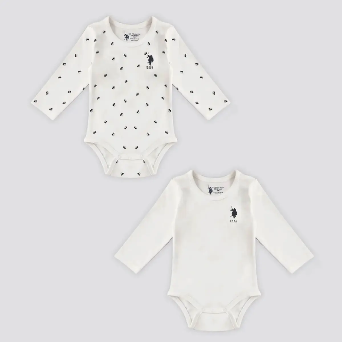 U.S. Polo 2li Takım Bodyli Krem Desenli