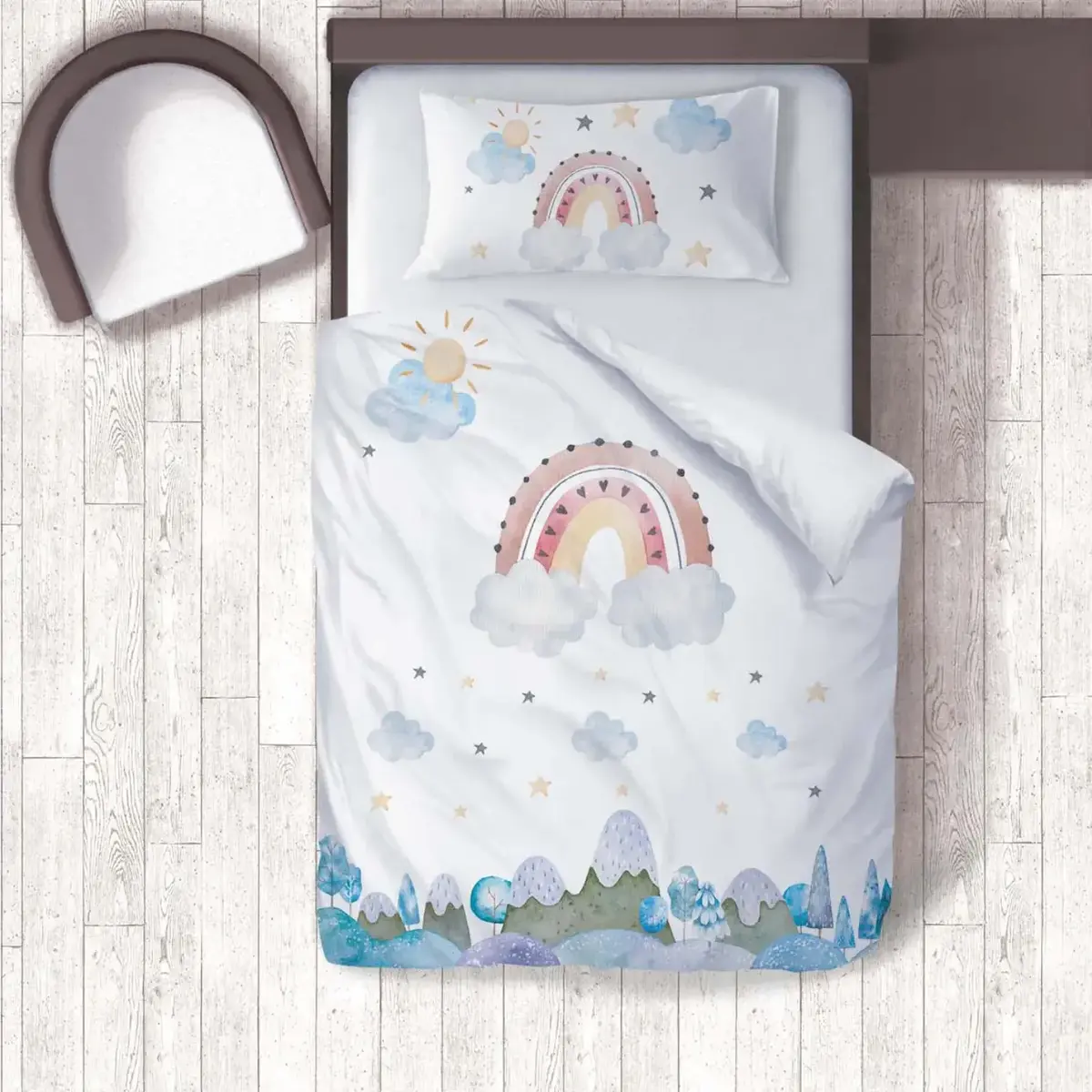 Momys Care Masalsı Gökkuşağı Bebek Nevresim Takımı 100x150 Cm