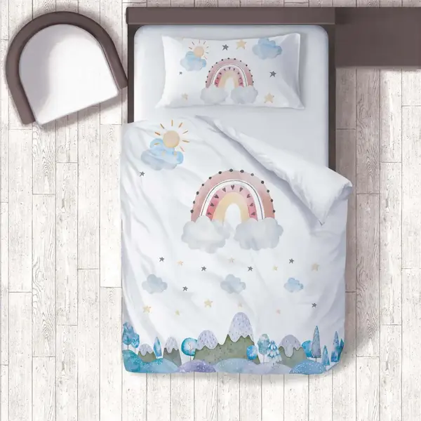 Momys Care Masalsı Gökkuşağı Bebek Nevresim Takımı 100x150 Cm