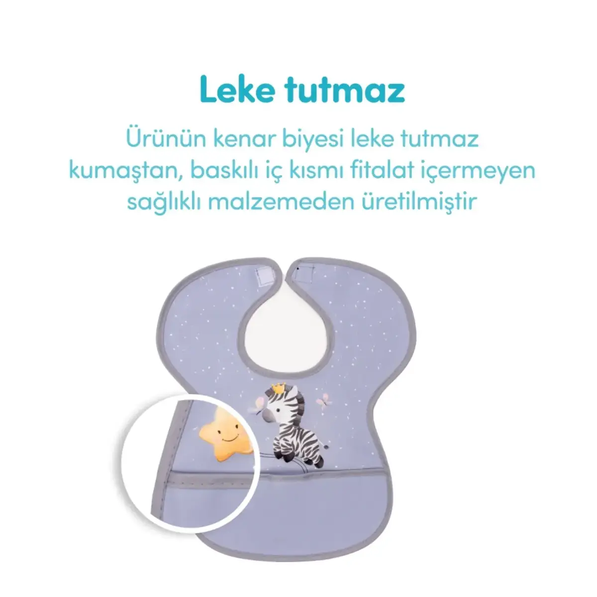 Sevi Bebe Cırtlı Muşamba Önlük Zebra