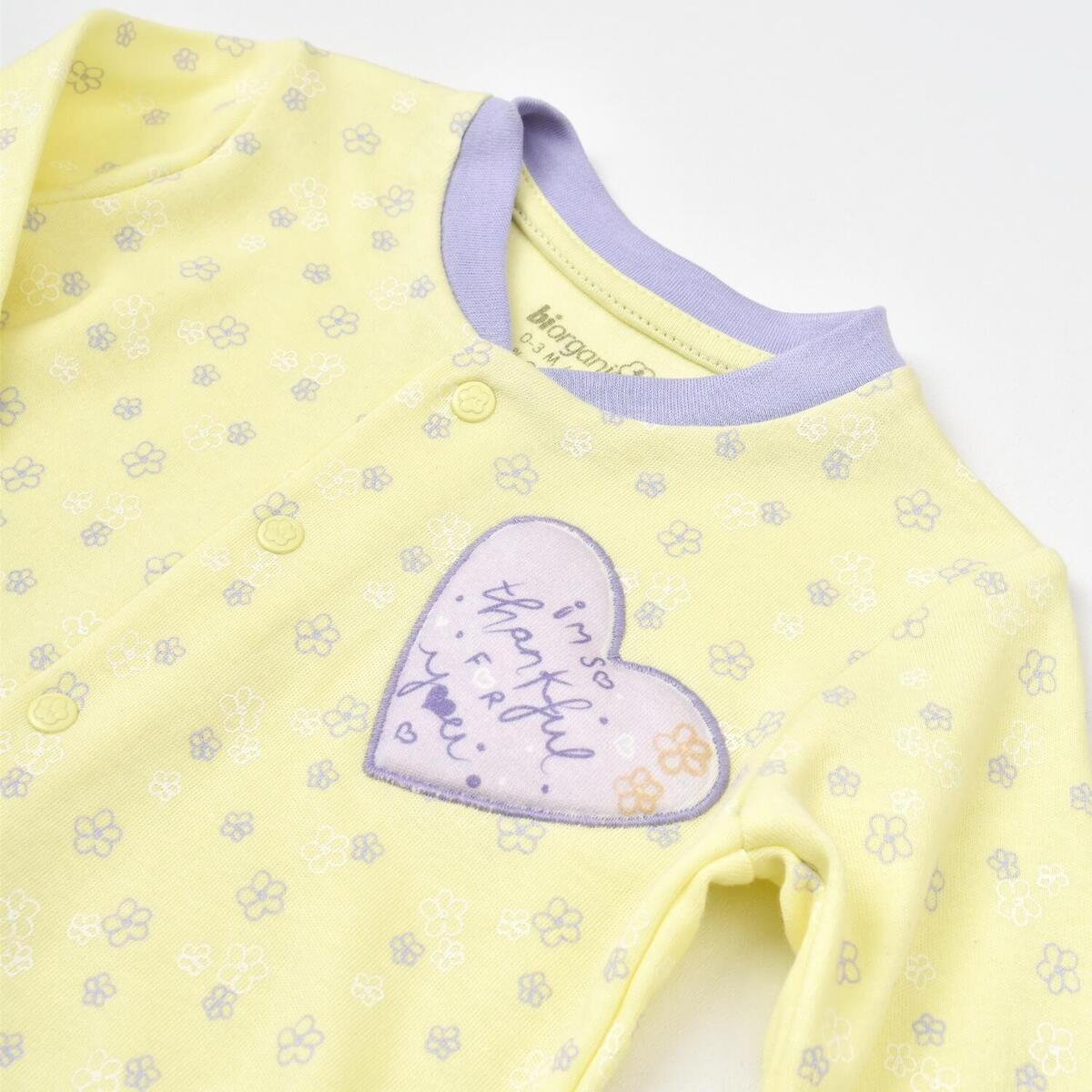 Bibaby Organik Zıbın Takımı Battaniyeli Tüllü Love You Baby Yellow Lavander
