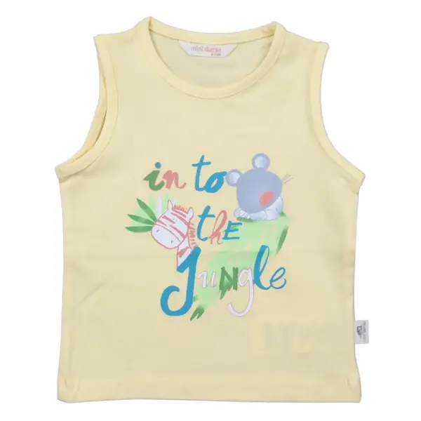 Mini Damla T-Shirt Kolsuz Jungle Sarı