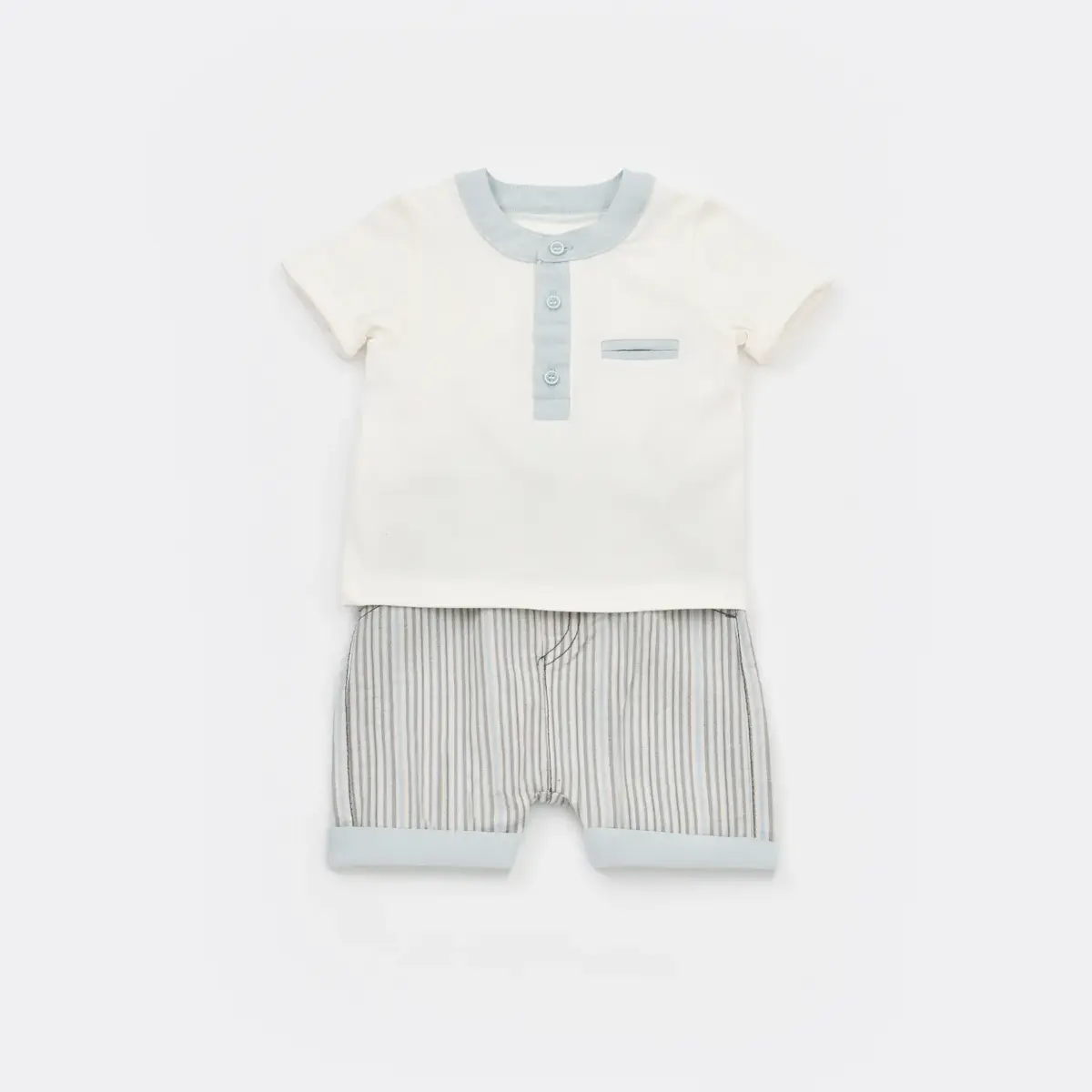 Bibaby 2li Takım Şortlu Azur Mavi