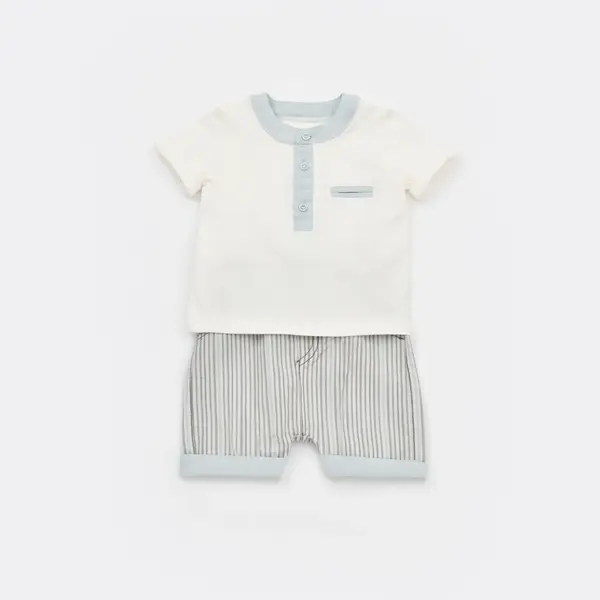 Bibaby 2li Takım Şortlu Azur Mavi