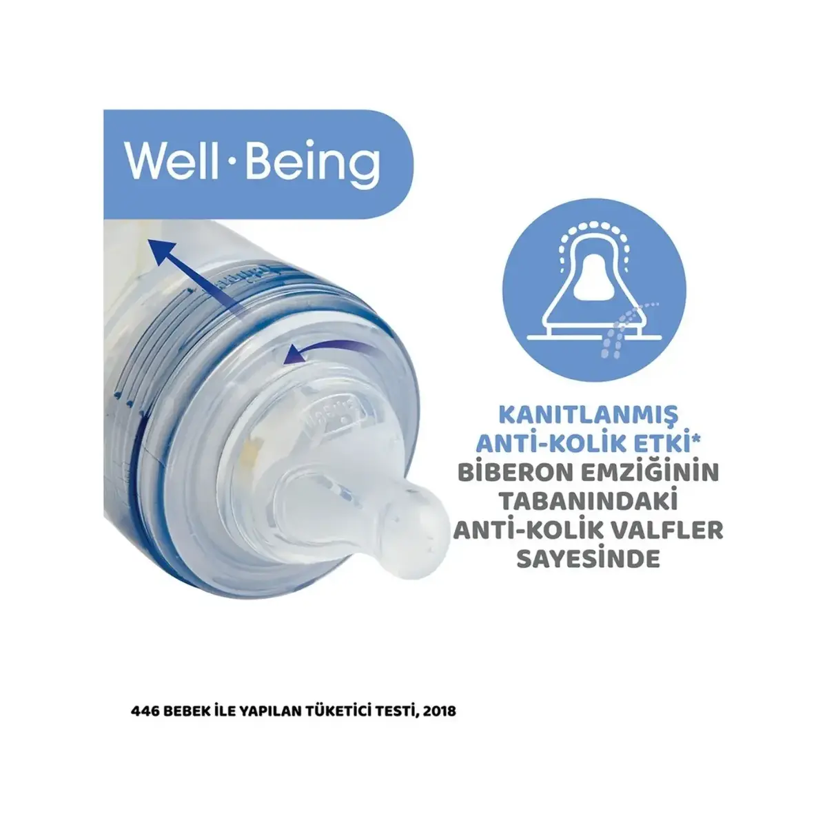 Chicco Well Being Silikon Emzikli Cam Biberon 240 ml 0+ Ay Unisex
