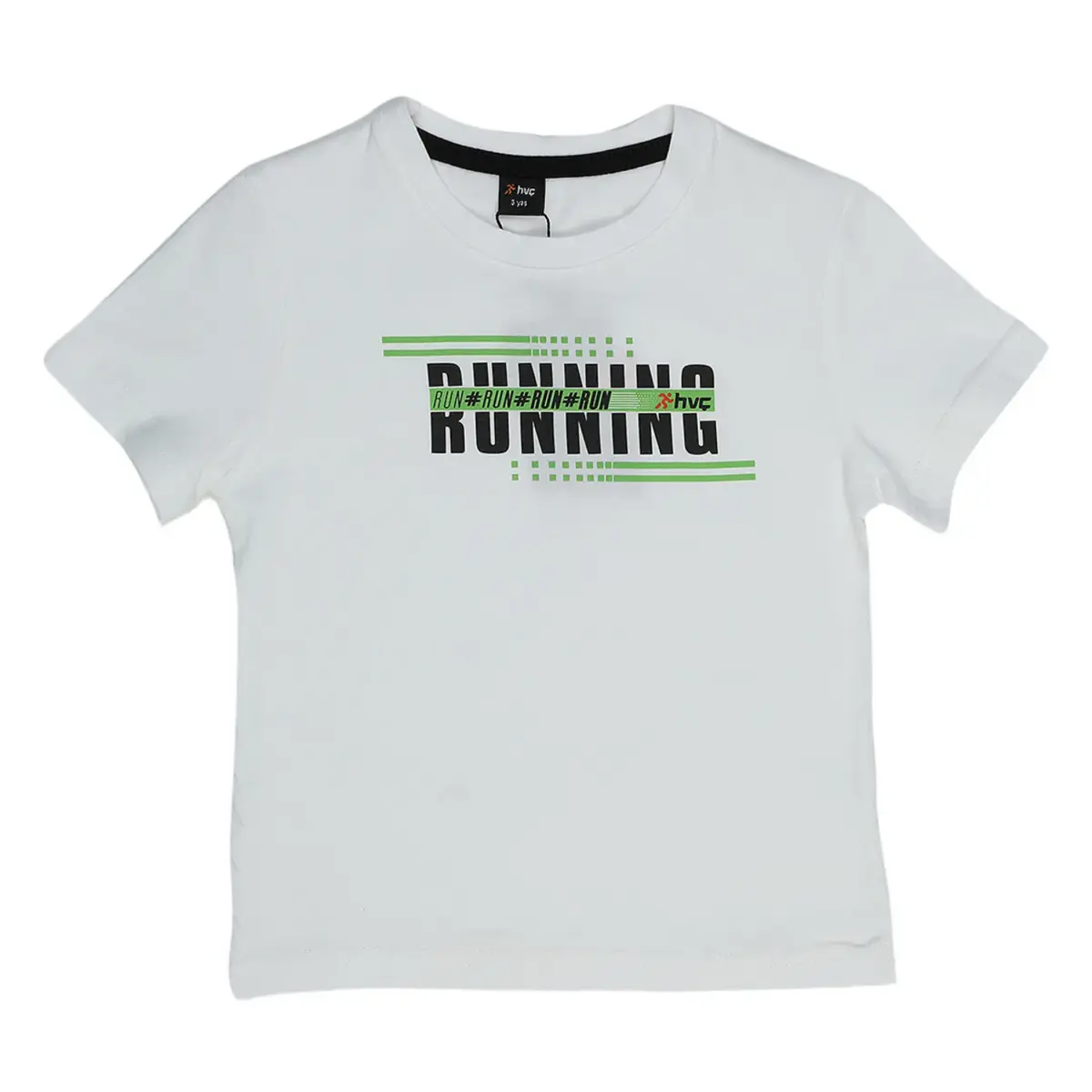 Hvc T-Shirt Run Baskılı Beyaz - Yeşil Hvc T-Shirt Run Baskılı Beyaz - Yeşil