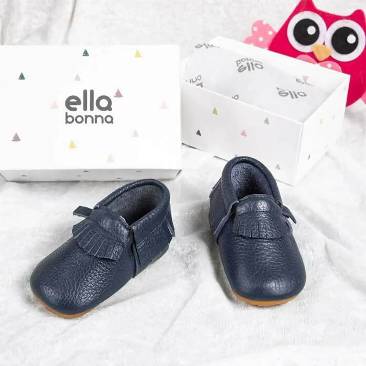 Ella Bonna Bebek Ayakkabısı Hakiki Deri Mokasen Lacivert