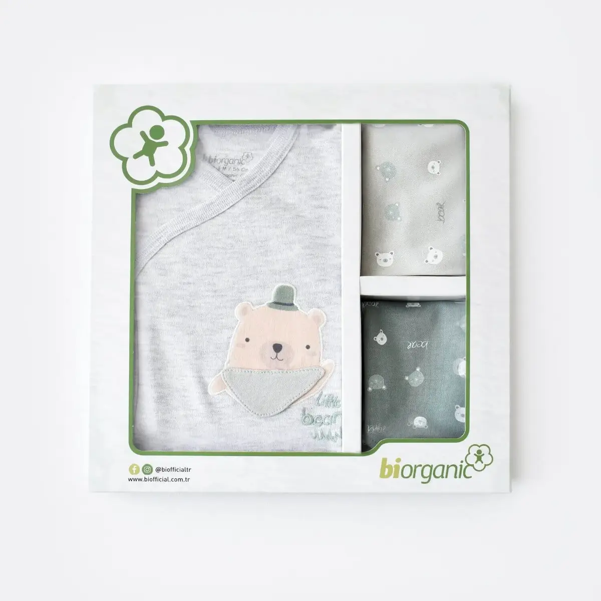 Bibaby Organik Hastane Çıkışı 5li Hug Me Bear Kar Melanj