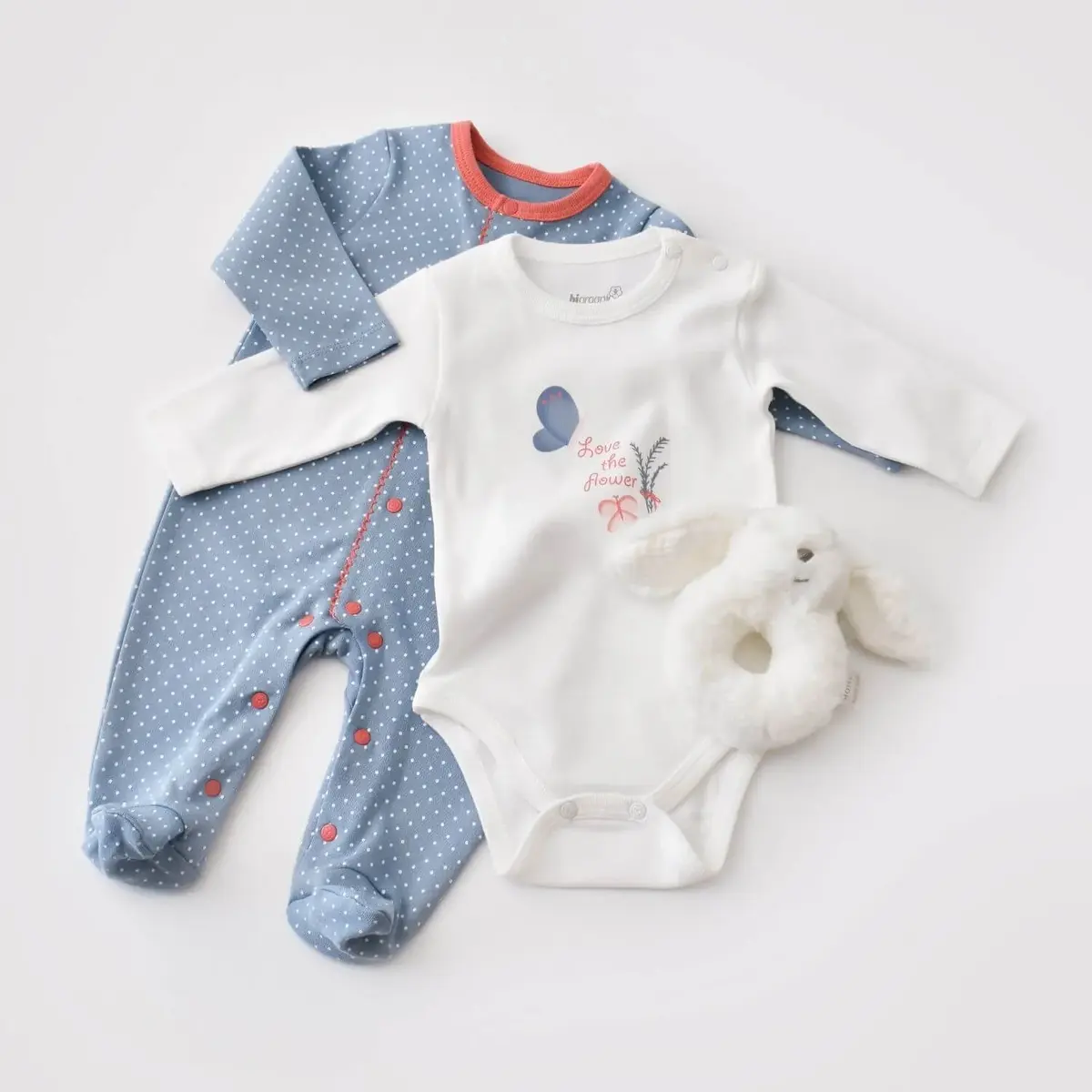 Bibaby Organik Tulum Takımı Tüllü Wild Flowers Spring Blue